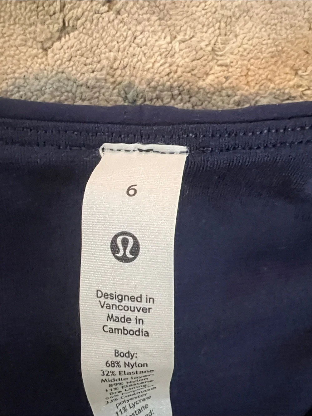 lululemon Navy Crop Top with Matching Tennis Skirt, Size 6